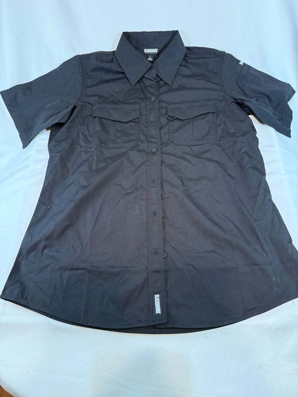 Blackhawk LT2 Tactical Shirt Size L Black Short Sleeve Tactical Style Workwear U